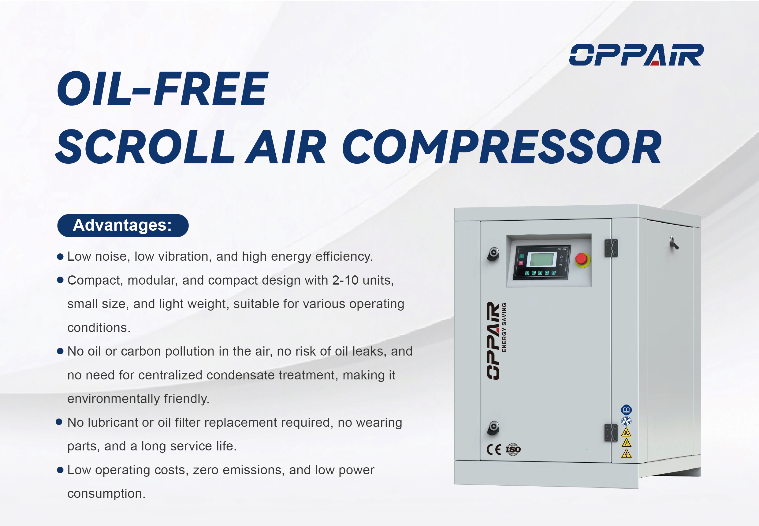 https://www.oppaircompressor.com/oil-free-scroll-air-compressor/
